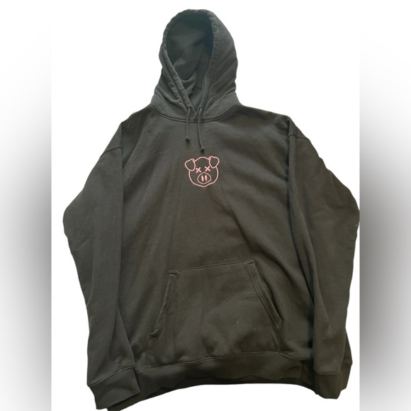 Shane Dawson X Jeffree Star Collab Pink Pig Logo Hoodie in Black size XL - Picture 1 of 3